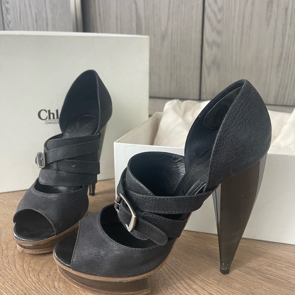 Chloe Black Strappy Women's Heels